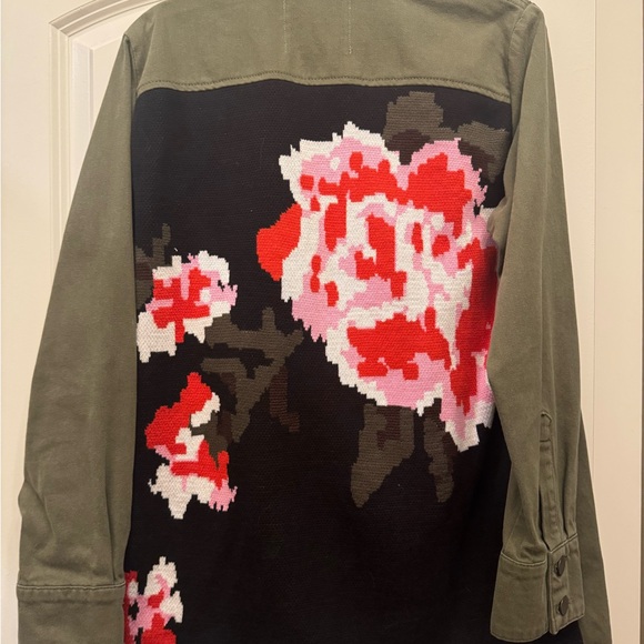 Anthropologie Crochet-Back Denim Utility Jacket - Picture 5 of 6